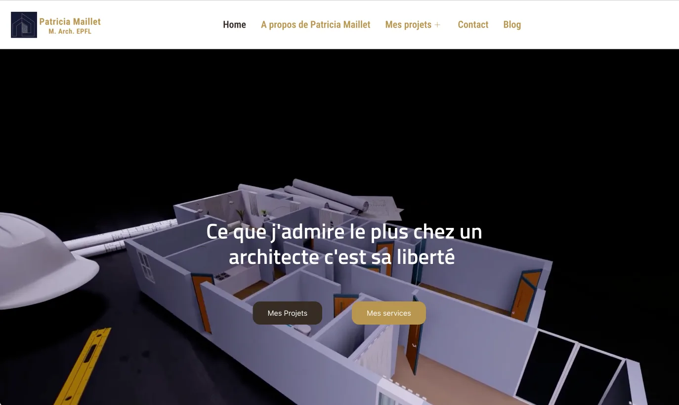 Page d'accueil du site archi-pm.ch