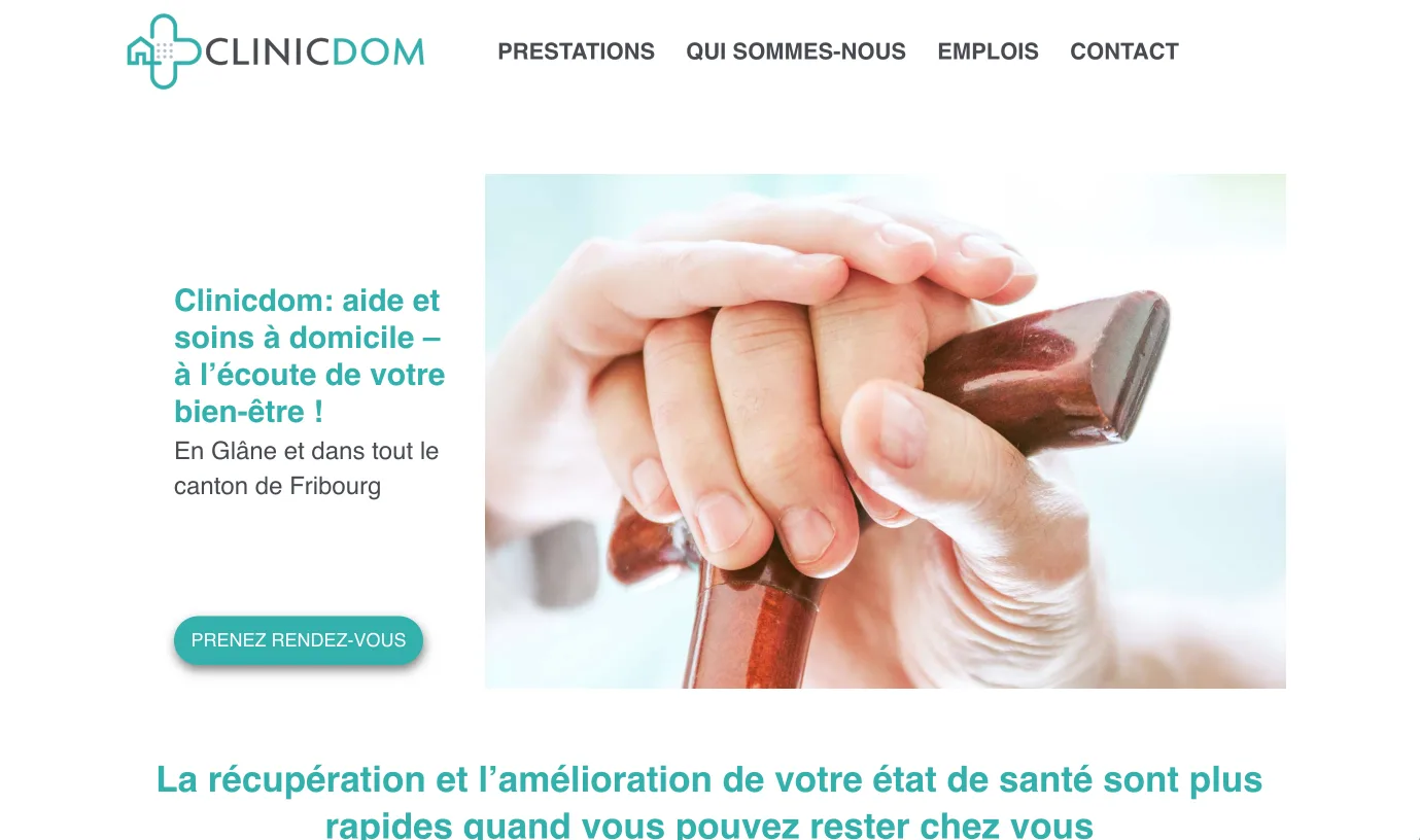 Page d'accueil du site Clinicdom